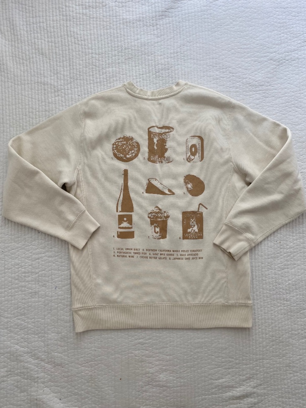 Cream foxtrot cotton crewneck food critic aesthetic